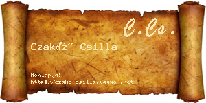 Czakó Csilla névjegykártya